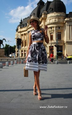 Set Dama  "Coquette" Black&White by JukaFashion.ro cod 206B