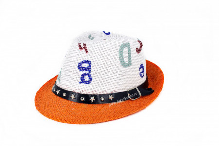 *Palarie Copii Vara "Alphabet" Orange by jukafashion.ro
