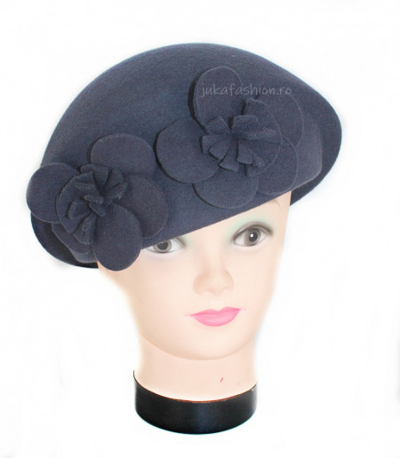 *Basca tip Toca "Brigitte" Gri by JukaFashion.ro