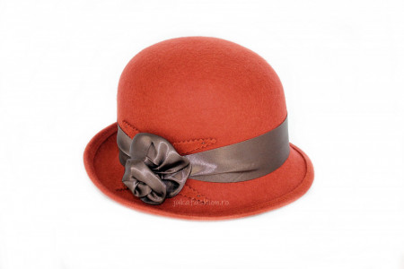 Palarie Eleganta "Madame" Orange by JukaFashion.ro