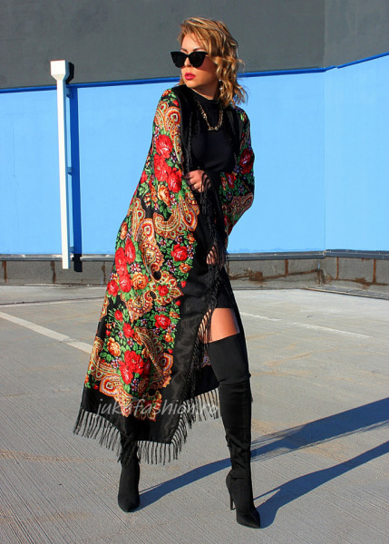 Sal Traditional "Floreale" Negru by jukafashion.ro