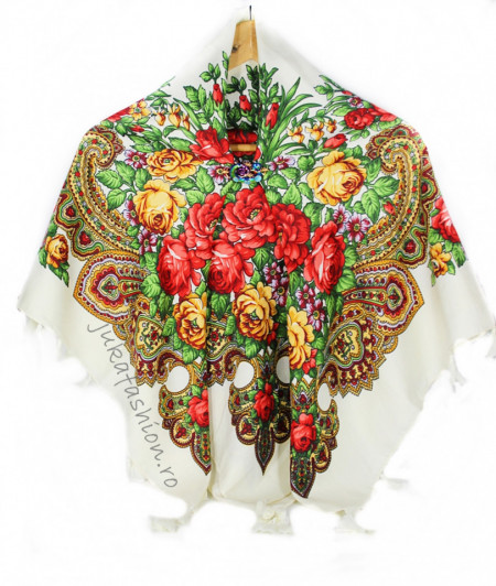 Sal Traditional "Tanya" Alb by jukafashion.ro