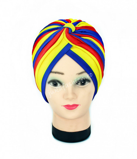 Turban Femei "Stripes" Tricolor by JukaFashion.ro cod 0095