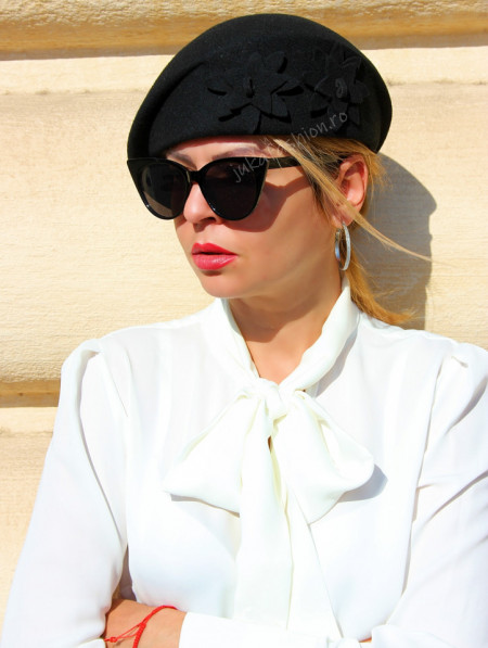 *Basca tip Toca "Perla" Neagra by JukaFashion.ro