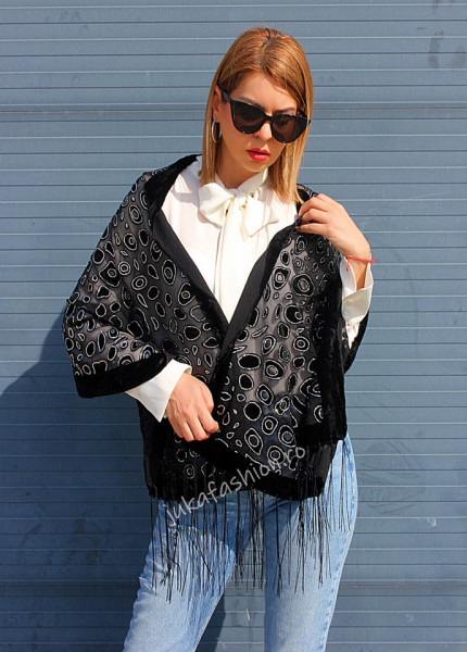 *Esarfa Catifea PREMIUM "Fago" Black by jukafashion.ro