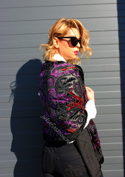 *Esarfa Catifea PREMIUM "Velvet" Mov by jukafashion.ro