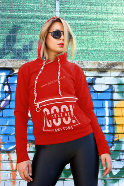 Hanorac Dama "Attention" Red by jukafashion.ro (2020)