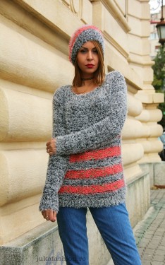 OFERTA PROMO : Pulover 'Cozy Grey" by JukaFashion.ro cod 01001