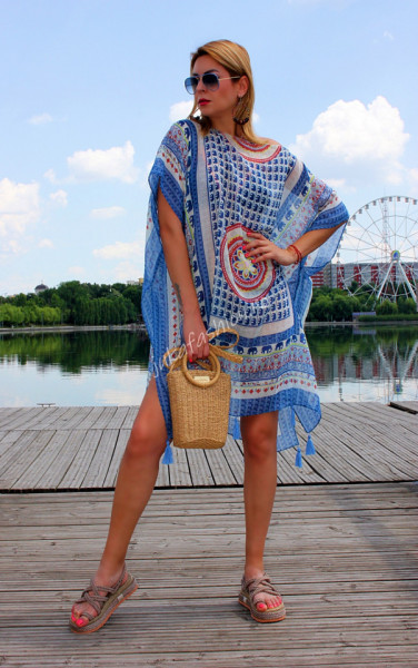 Rochie Plaja Pareo "Maya" Blue