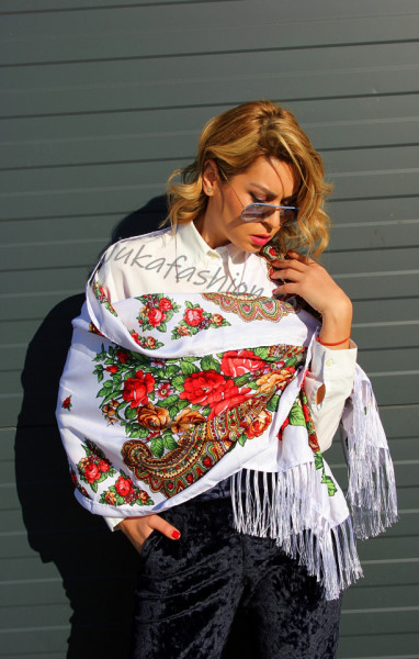 Sal Traditional "Buque" Alb by jukafashion.ro