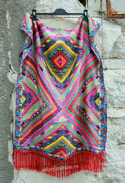 Sal Traditional "Geometrique" Rosu by jukafashion.ro
