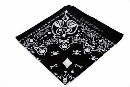Bandana Unisex "Skull of Harts" White by jukafashion