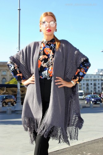 Cardigan Dama "Jollie" Gri by JukaFashion.ro (2018)