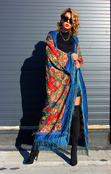 Sal Traditional "Floreale" Turcoaz by jukafashion.ro