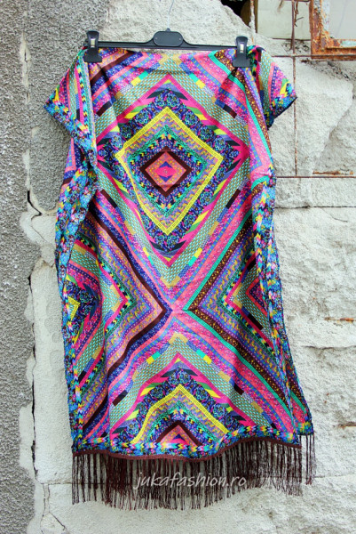 Sal Traditional "Geometrique" Maron by jukafashion.ro