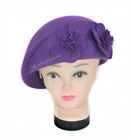 *Basca tip Toca "Brigitte" Violet by JukaFashion.ro