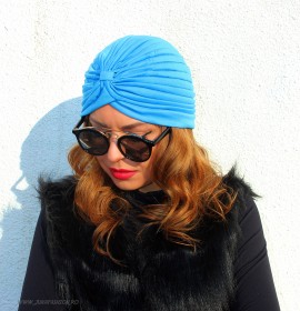 Turban Dama "Juka" Blue by JukaFashion.ro (2018)