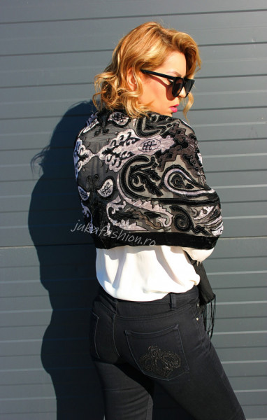 *Esarfa Catifea PREMIUM "Velvet" Gri by jukafashion.ro