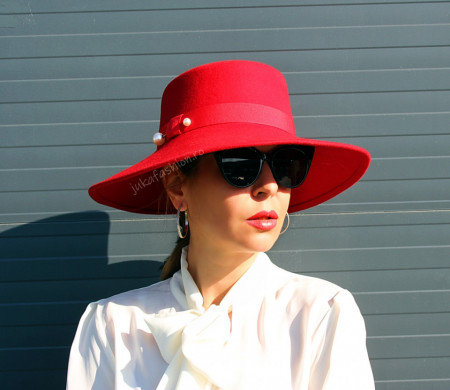 *Palarie Dama "Anastasia" Rosie by JukaFashion.ro