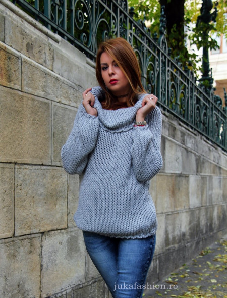 Pulover Dama "Cosmo" Grey by JukaFashion.ro cod Z5