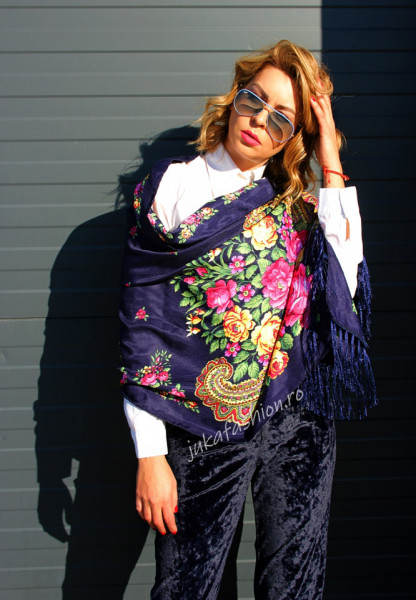 Sal Traditional "Buque" Bleumarine by jukafashion.ro