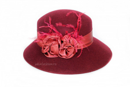 *Palarie Eleganta Dama "Lizzie" Burgundy by JukaFashion.ro