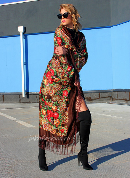 Sal Traditional "Floreale" Maron by jukafashion.ro