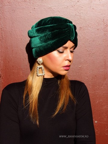 *Turban Catifea Dama "Velvet" Smarald by JukaFashion.ro (2018)