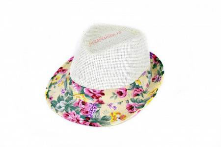 *Palarie Copii Vara "Flowers" White by jukafashion.ro