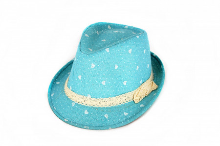 *Palarie Copii Vara "Love" Blue by jukafashion.ro