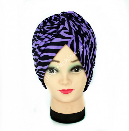 Turban Femei "Zebra" Violet by jukafashion.ro