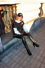 Pulover Tip Poncho "Estrella" Black by JukaFashion.ro cod ES1 - Img 6
