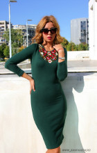*Rochie Dama Bumbac "Juno" Emerald by JukaFashion.ro cod J4 - Img 4