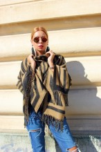 Poncho Dama "Hipster" Black&Gold by JukaFashion.ro (2018) - Img 1