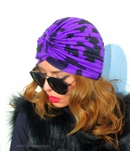 Turban Dama "Juka" BlacK&Violet by JukaFashion.ro (2018) - Img 1