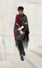 Poncho Dama "British" Burgundy by JukaFashion.ro (2018) - Img 4