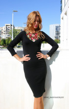 *Rochie Dama Bumbac "Juno" Black by JukaFashion.ro cod J1 - Img 5