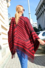 Poncho Dama "Hipster" Black&Red by JukaFashion.ro (2018) - Img 3