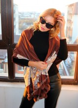*Sal Esarfa Pashmina "Bloom" Maroon by jukafashion.ro (2018) - Img 1