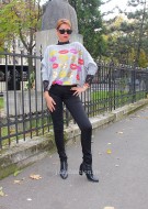 Pulover Dama "Butterfly Kiss" Light Grey by JukaFashion.ro cod Z9 - Img 2