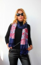 *Sal Esarfa Pashmina "Bloom" Marine by jukafashion.ro (2018) - Img 2
