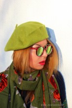 *Basca Dama "Picasso" Verde by JukaFashion.ro cod XC12 - Img 1