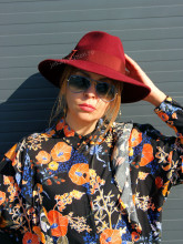 palarie femei fedora fetru dama 