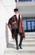 Poncho Dama "British" Maron by JukaFashion.ro (2018) - Img 3