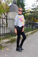 Pulover Dama "Butterfly Kiss" Light Grey by JukaFashion.ro cod Z9 - Img 3
