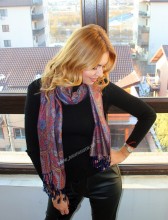 *Sal Esarfa Pashmina "Frangia" Indigo by jukafashion.ro (2018) - Img 2