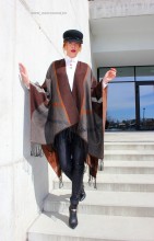 Poncho Dama "British" Maron by JukaFashion.ro (2018) - Img 1