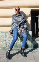 Poncho Dama "Hipster" Black&Grey by JukaFashion.ro (2018) - Img 3