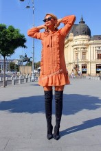 rochie midi dama femei volane 