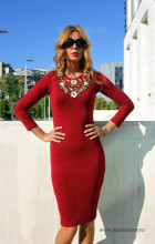 *Rochie Dama Bumbac "Juno" Burgundy by JukaFashion.ro cod J2 - Img 3